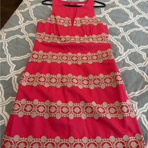 Lilly Pulitzer Pink Dress with Gold Embroidery